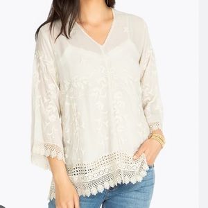 Johnny Was Teyanna Tunic blouse top in Cream size S